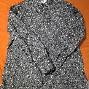 Elegant Olive Patterned Men's Shirt